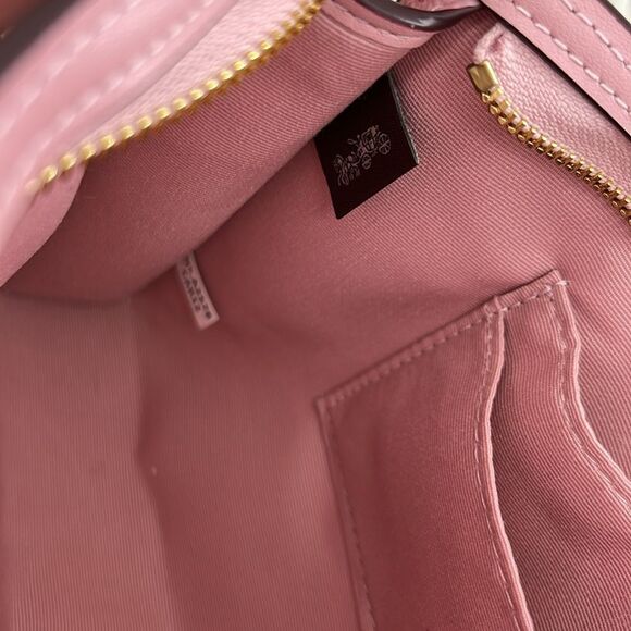 Coach Limited Slim Crossbody Bag In Signature Canvas Powder Pink Purse - Picture 8 of 10